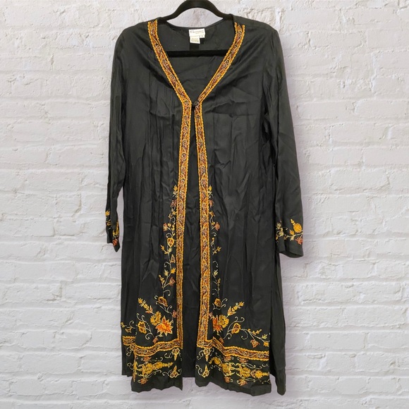 VTG Florissant Boho Embroidered Long Jacket Duster - Picture 1 of 7